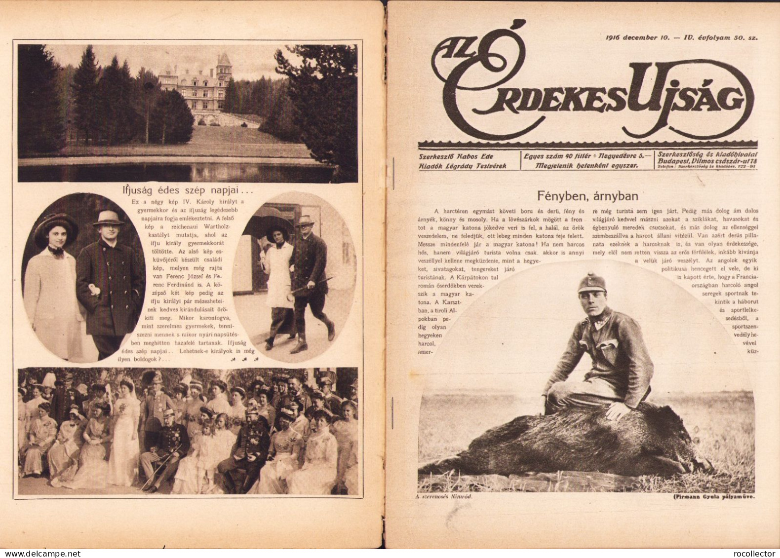 Az Érdekes Ujság 50/1916 Z490N - Géographie & Histoire