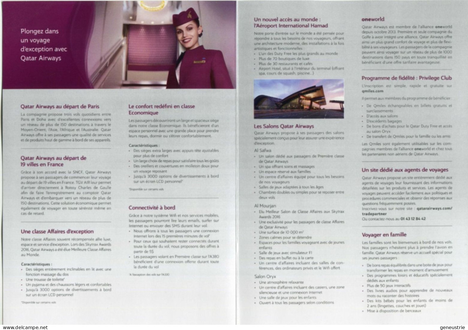 Belle Publicité Double Format "Qatar Airways" Compagnie Aérienne - Avion - Aviation Commerciale - Publicités