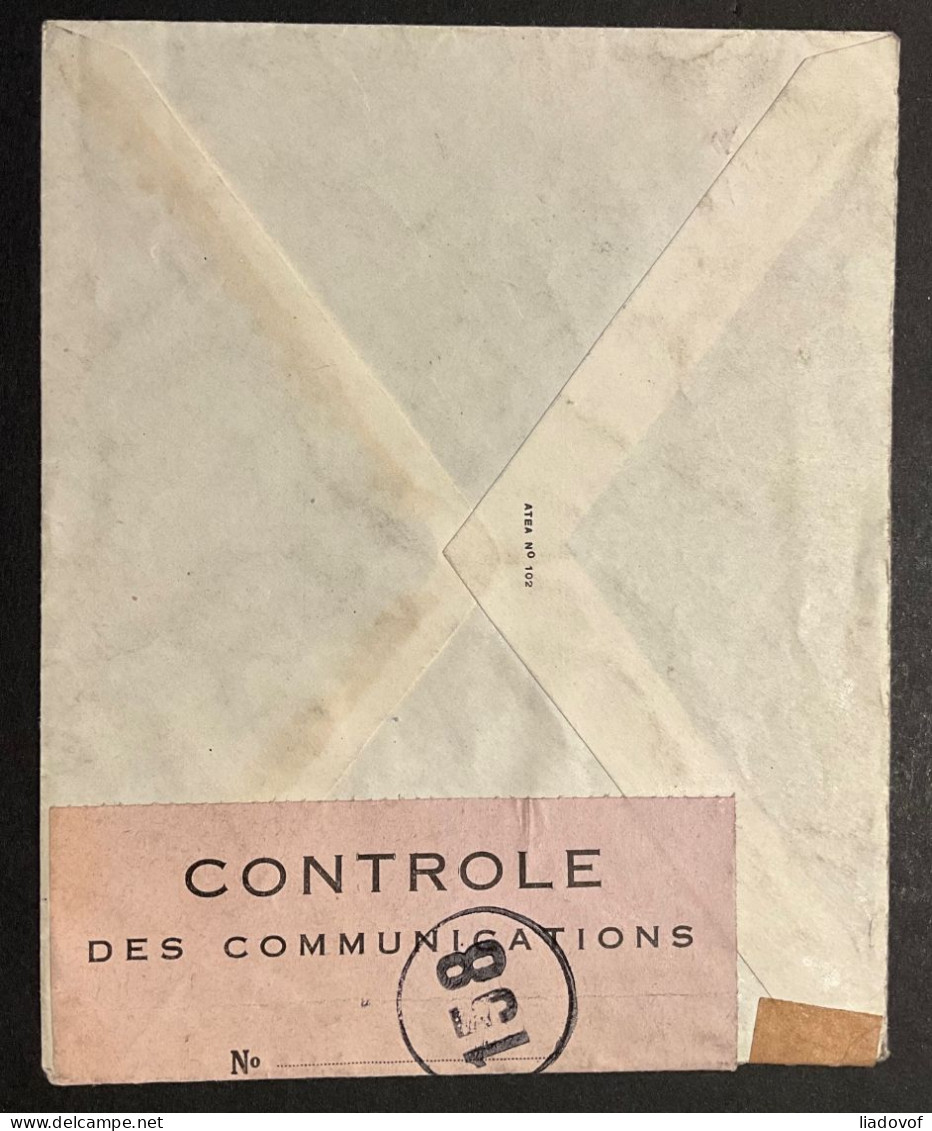 Lettre Censure 18-19 28-X-1944 Affr. OBP 528 "Controle Des Communications 158" - WW II (Covers & Documents)