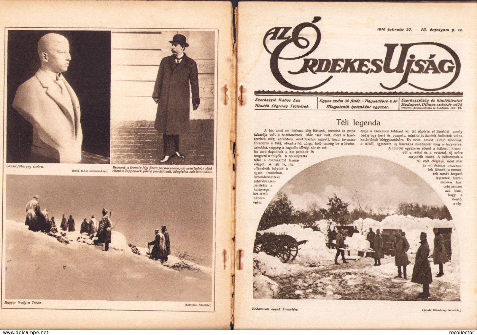 Az Érdekes Ujság 9/1916 Z452N - Géographie & Histoire