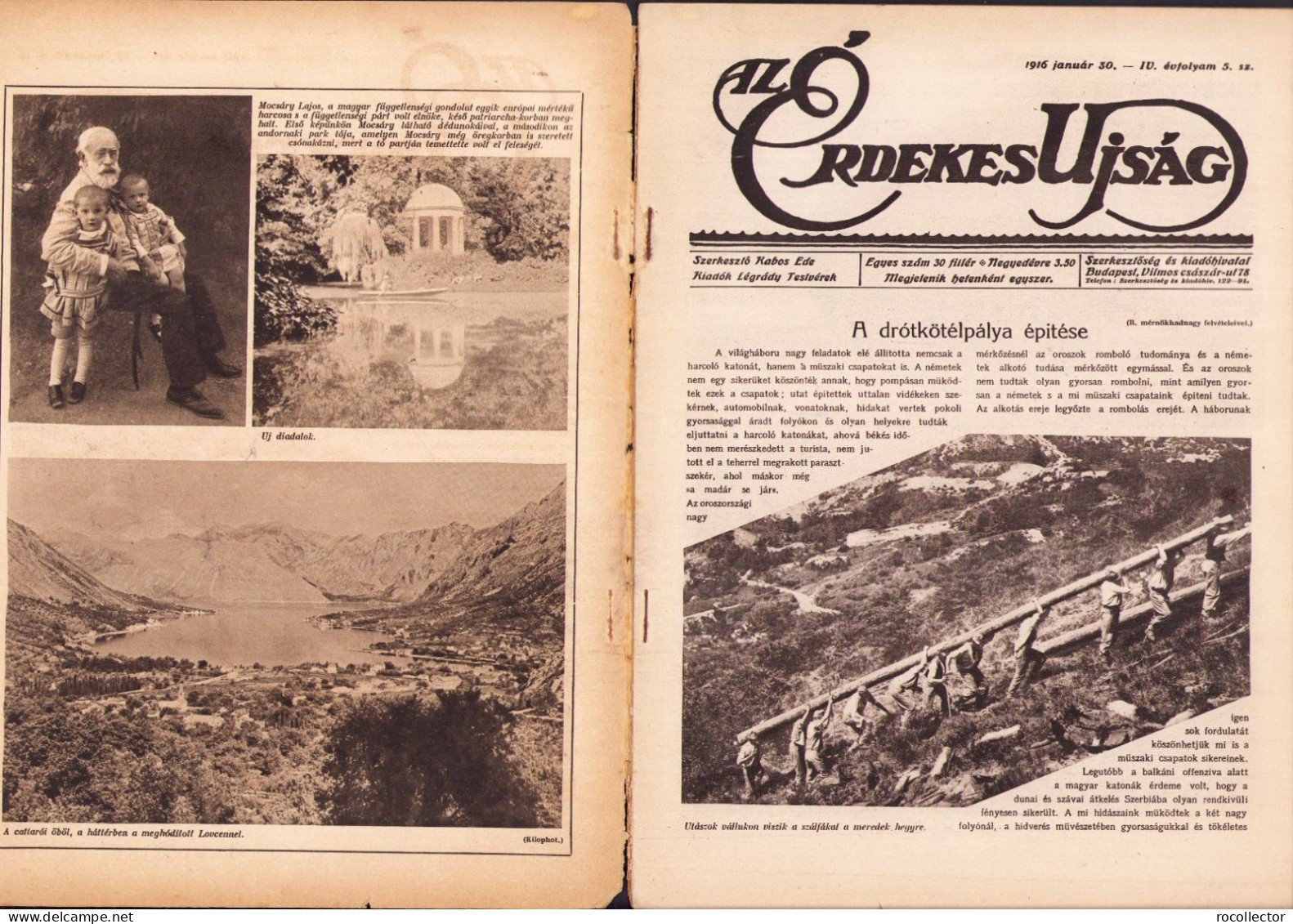 Az Érdekes Ujság 5/1916 Z449N - Geografia & Storia