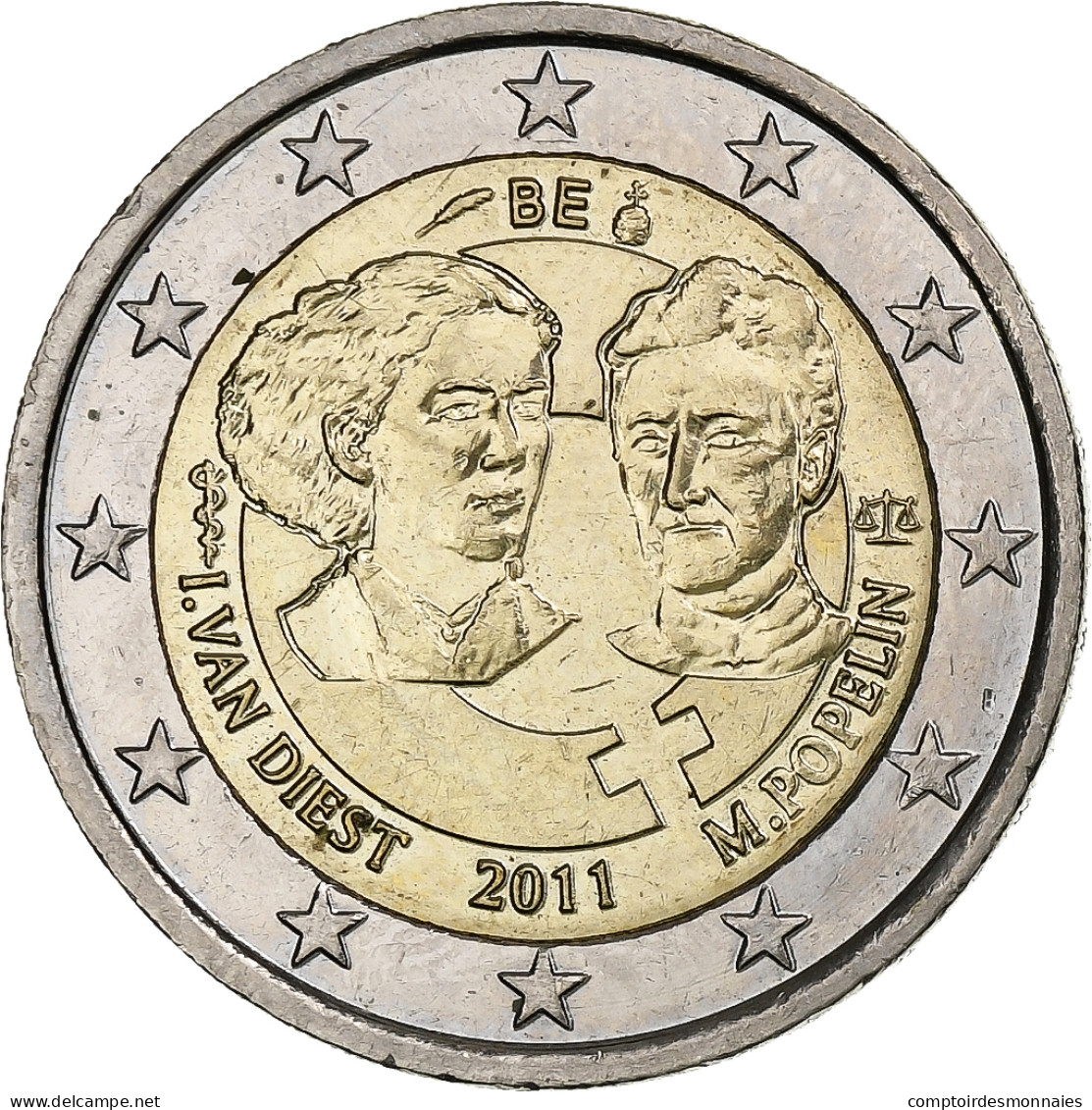 Belgique, Albert II, 2 Euro, Women's Day, 2011, Bruxelles, SPL, Bimétallique - Belgio