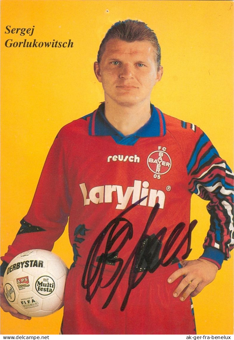 Fußball-Autogrammkarte Sergej Gorlukowitsch FC Bayer 05 Uerdingen 94-95 KFC Krefeld Sergei Gorlukovich Borussia Dortmund - Authographs