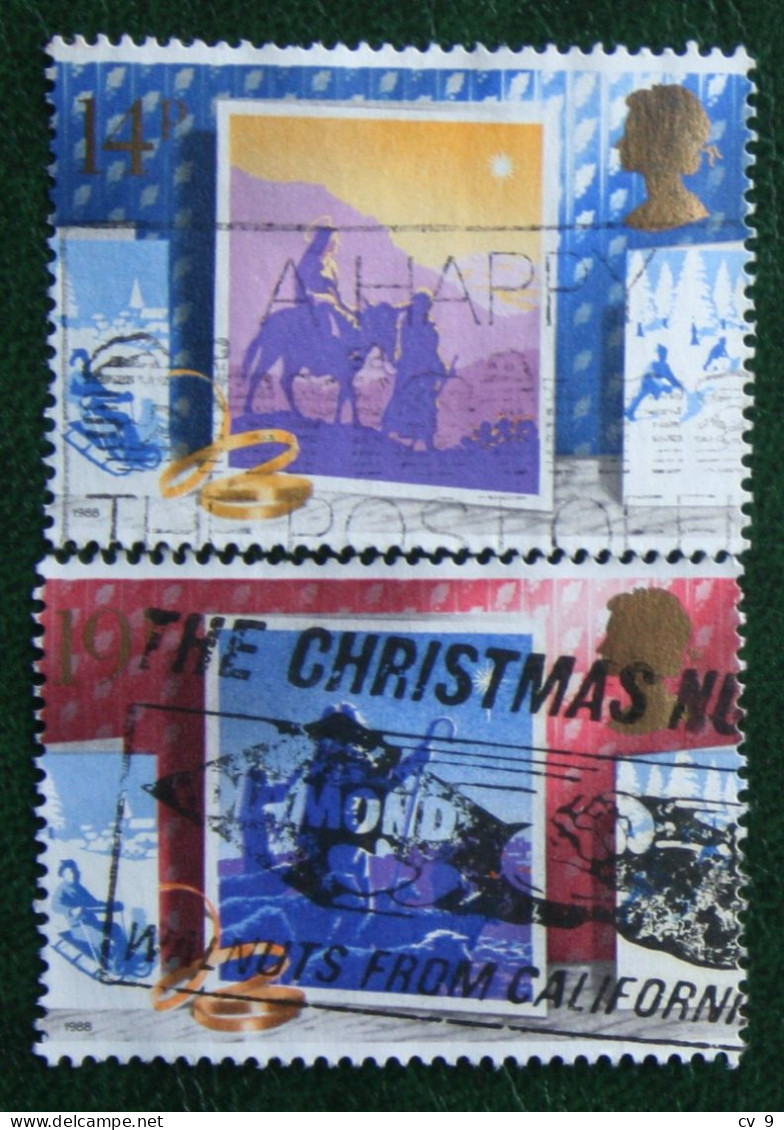 Natale Weihnachten Xmas Noel Kerst (Mi 1180-1181) 1988 Used Gebruikt Oblitere ENGLAND GRANDE-BRETAGNE GB GREAT BRITAIN - Usati