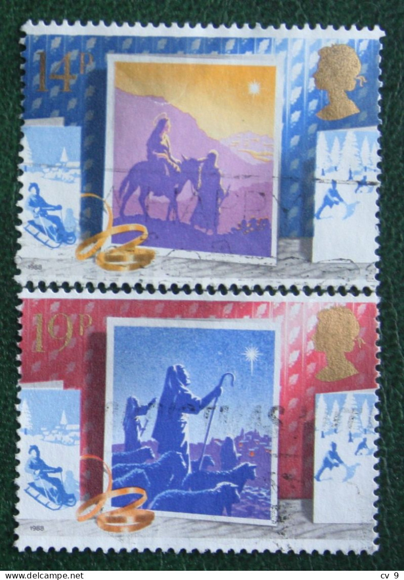 Natale Weihnachten Xmas Noel Kerst (Mi 1180-1181) 1988 Used Gebruikt Oblitere ENGLAND GRANDE-BRETAGNE GB GREAT BRITAIN - Oblitérés