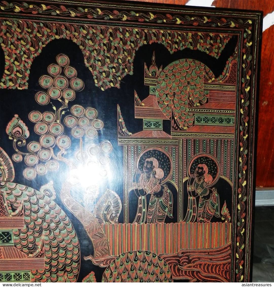 Antique Burma  Royalty Art  Museum Quality Painting Intricate Work - Arte Asiático