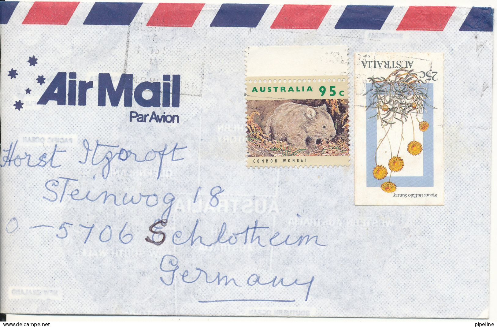 Australia Air Mail Cover Sent To Germany Topic Stamps  The Senders Address Is Cut Of The Backside Of The Cover - Lettres & Documents