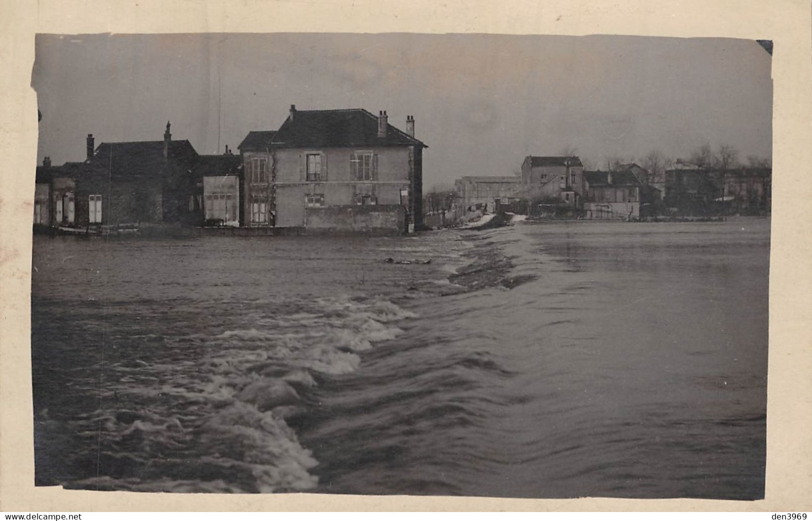 VILLENEUVE-la-GARENNE (Hauts-de-Seine) - Inondation Plaine De Gennevilliers (lire Texte) - Carte-Photo, écrit (2 Scans) - Villeneuve La Garenne