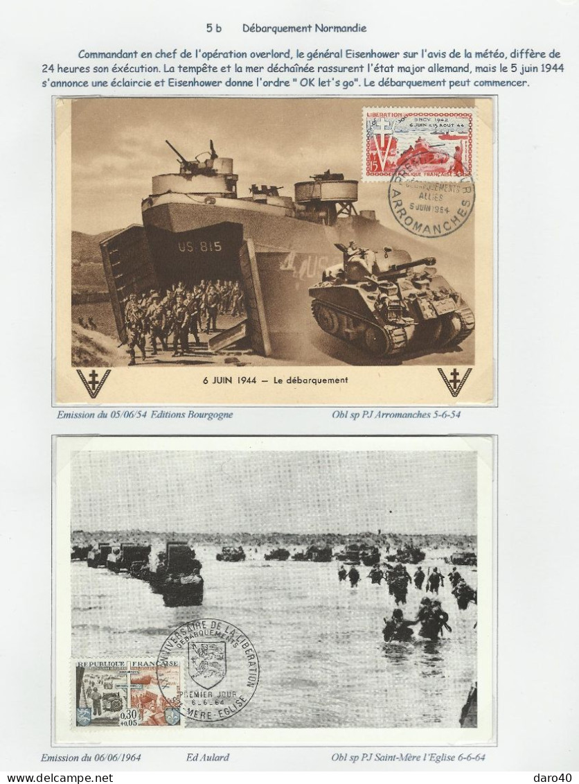 Une collection de 64 pages "La France du 18 juin 1940 au 8 mai 1945" TTB