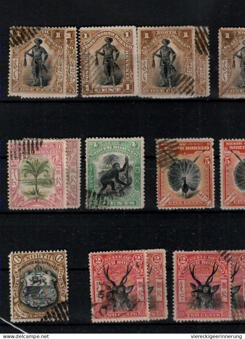 ! Lot of 140 stamps from British North Borneo, Nordborneo