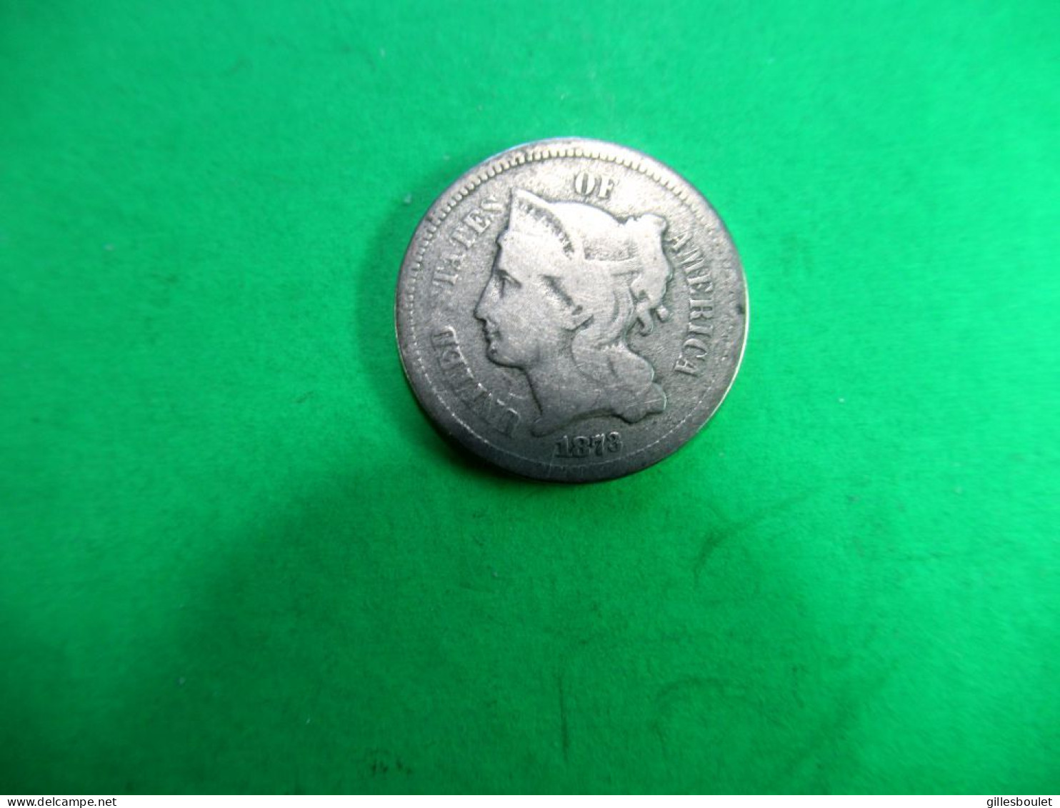 Joli Et Rare 3 Cents En Nickel 1873, Rare. Beau Grade TB Ou Mieux. - 2, 3 & 20 Cents