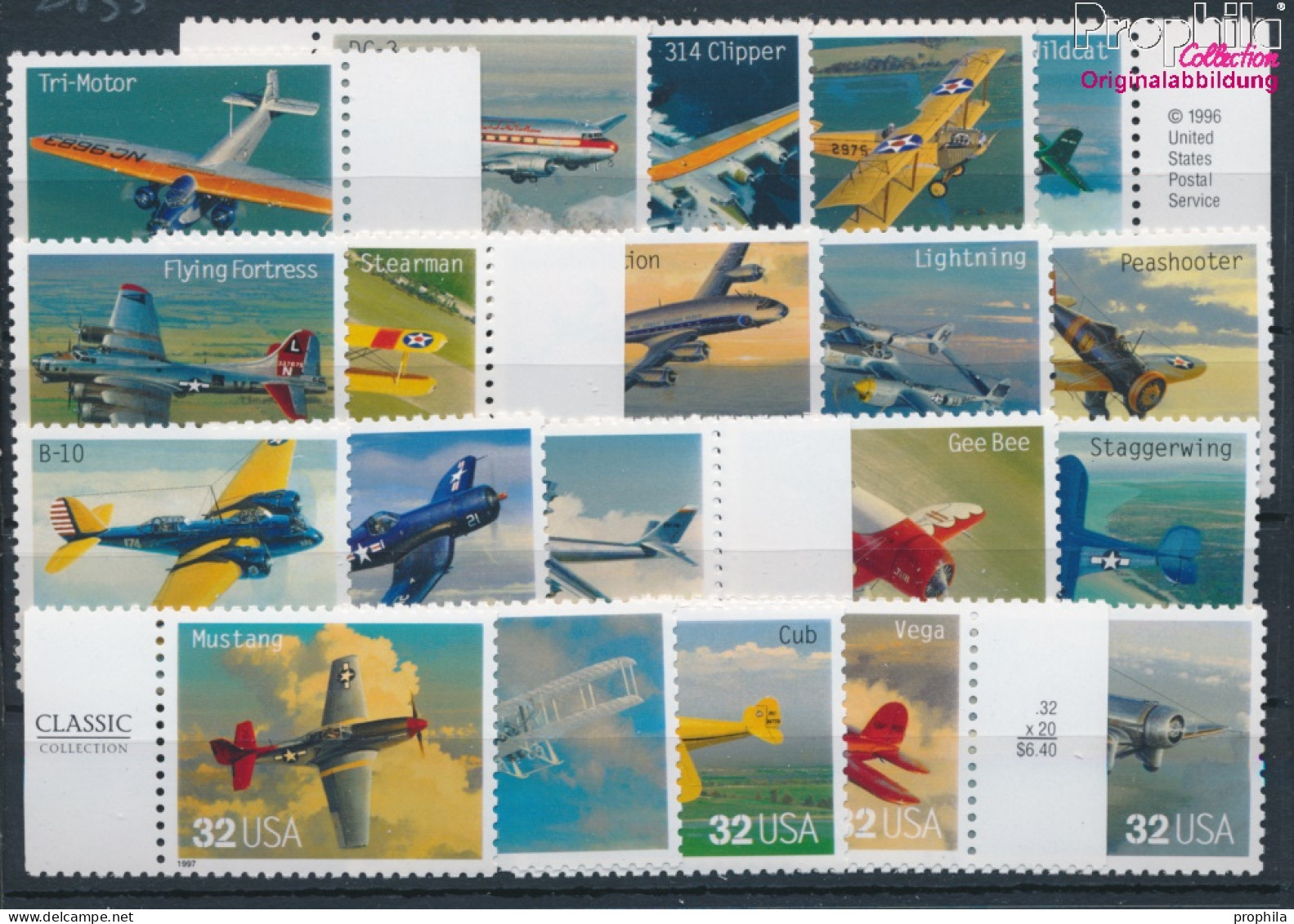 USA 2833-2852 (kompl.Ausg.) Postfrisch 1997 Flugzeuge (10348659 - Nuovi