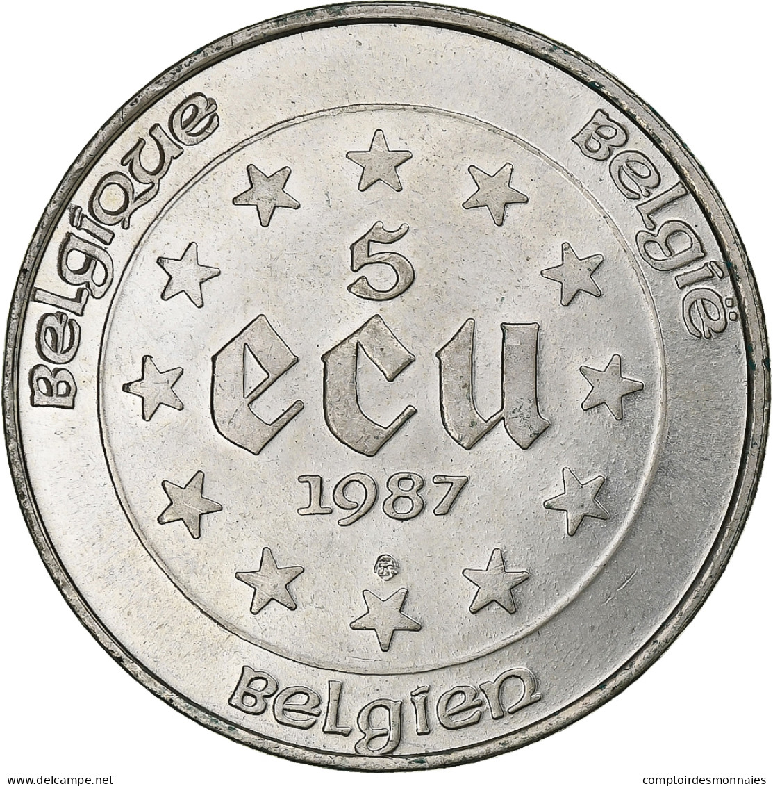 Belgique, 5 Ecu, 1987, Argent, SUP+, KM:166 - Ecus