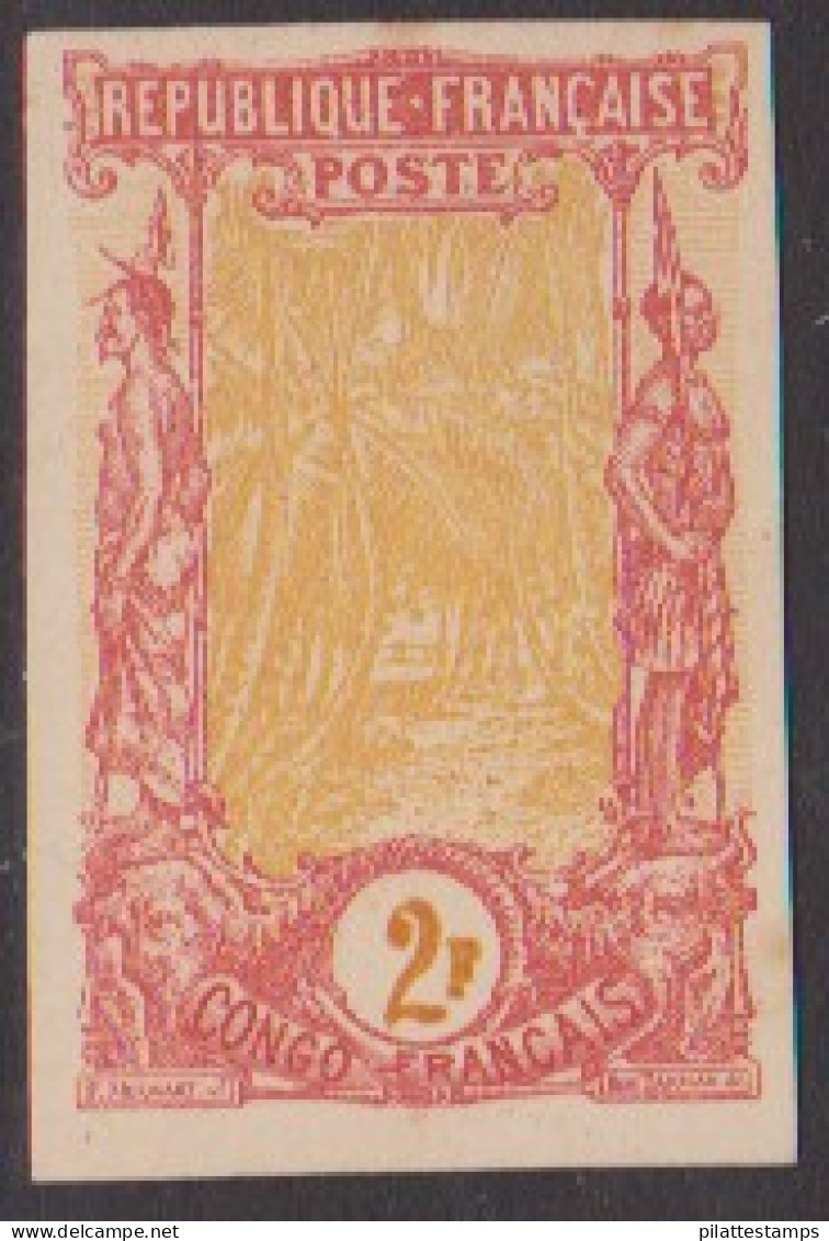 Congo  40c(*) Variété Essai Rouge Et Ocre Non Dentelé - Sonstige & Ohne Zuordnung