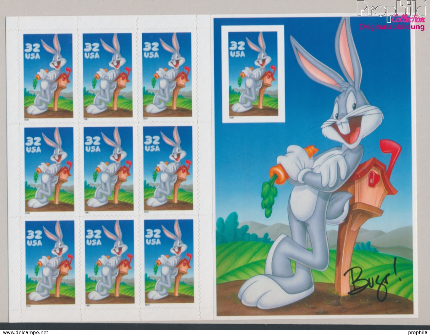 USA 2829B/BA FB Folienblatt (kompl.Ausg.) Eine Marke Ohne Stanzung Postfrisch 1997 Comicfigur - Bugs Bunny (10368271 - Nuovi