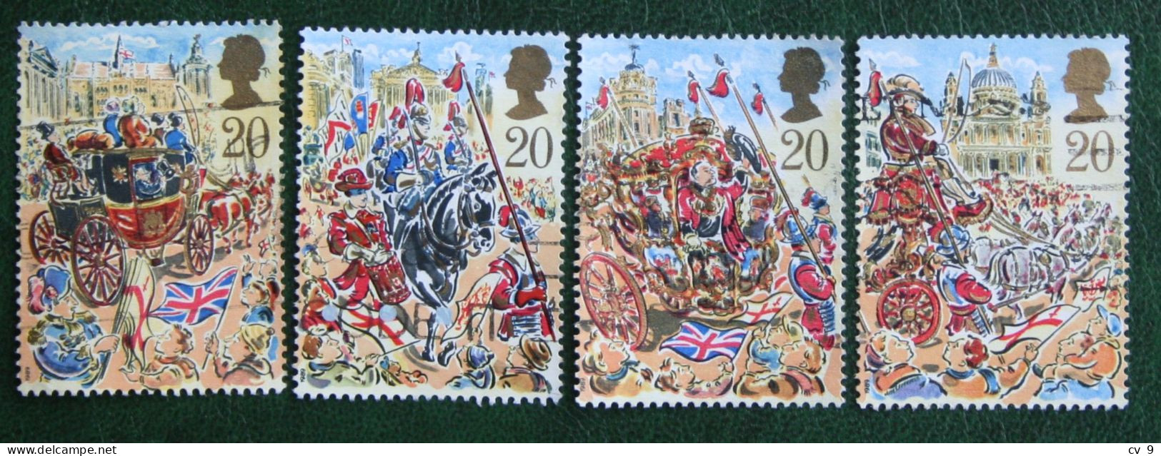 Lord Mayor LONDON WAR HORSE MILITARY Mi 1230-1233 1989 Used Gebruikt Oblitere ENGLAND GRANDE-BRETAGNE GB GREAT BRITAIN - Usados