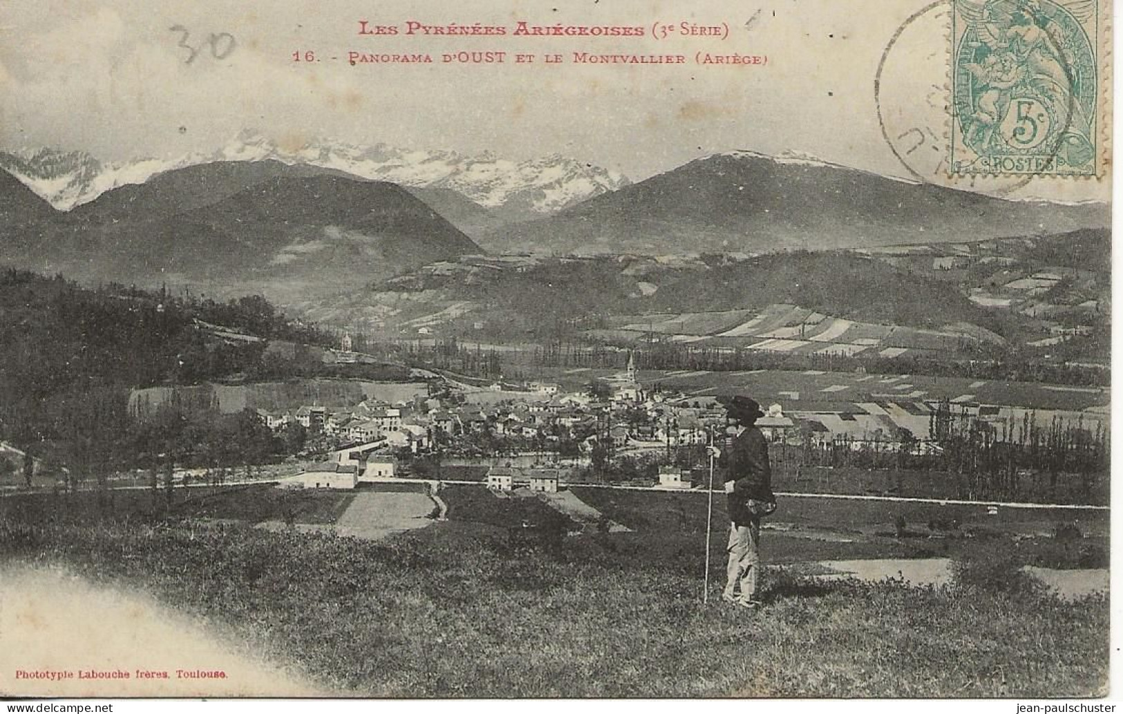 09  - Panorama D'Oust  Et Le Montvallier   ** CPA Animée ** - Oust