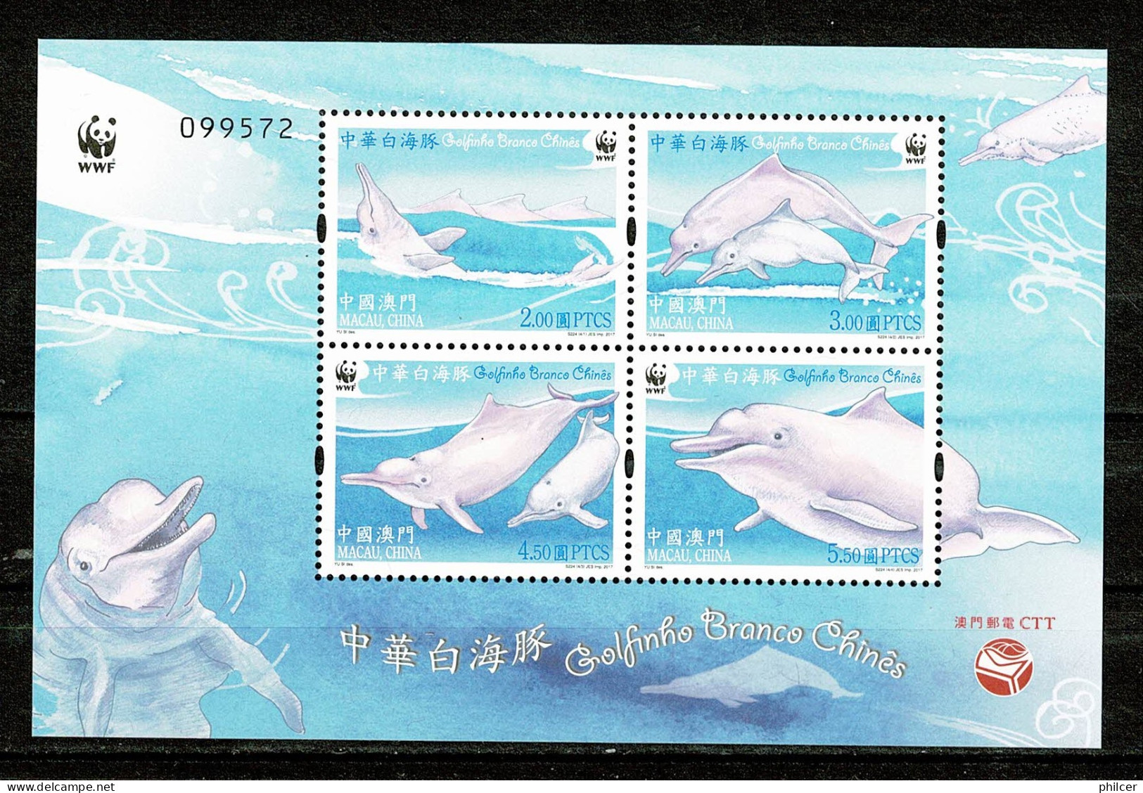 Macau, 2017, Golfinho Branco Chinês, MNH - Ungebraucht