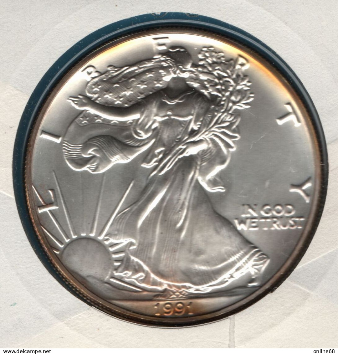USA NUMISLETTER 1 DOLLAR 1991 American Silver Eagle Silver 0.999 Argent KM# 273 - Unclassified