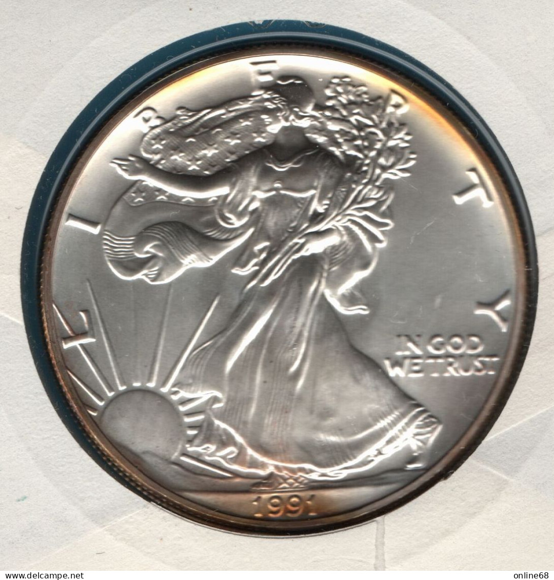 USA NUMISLETTER 1 DOLLAR 1991 American Silver Eagle Silver 0.999 Argent KM# 273 - Non Classés