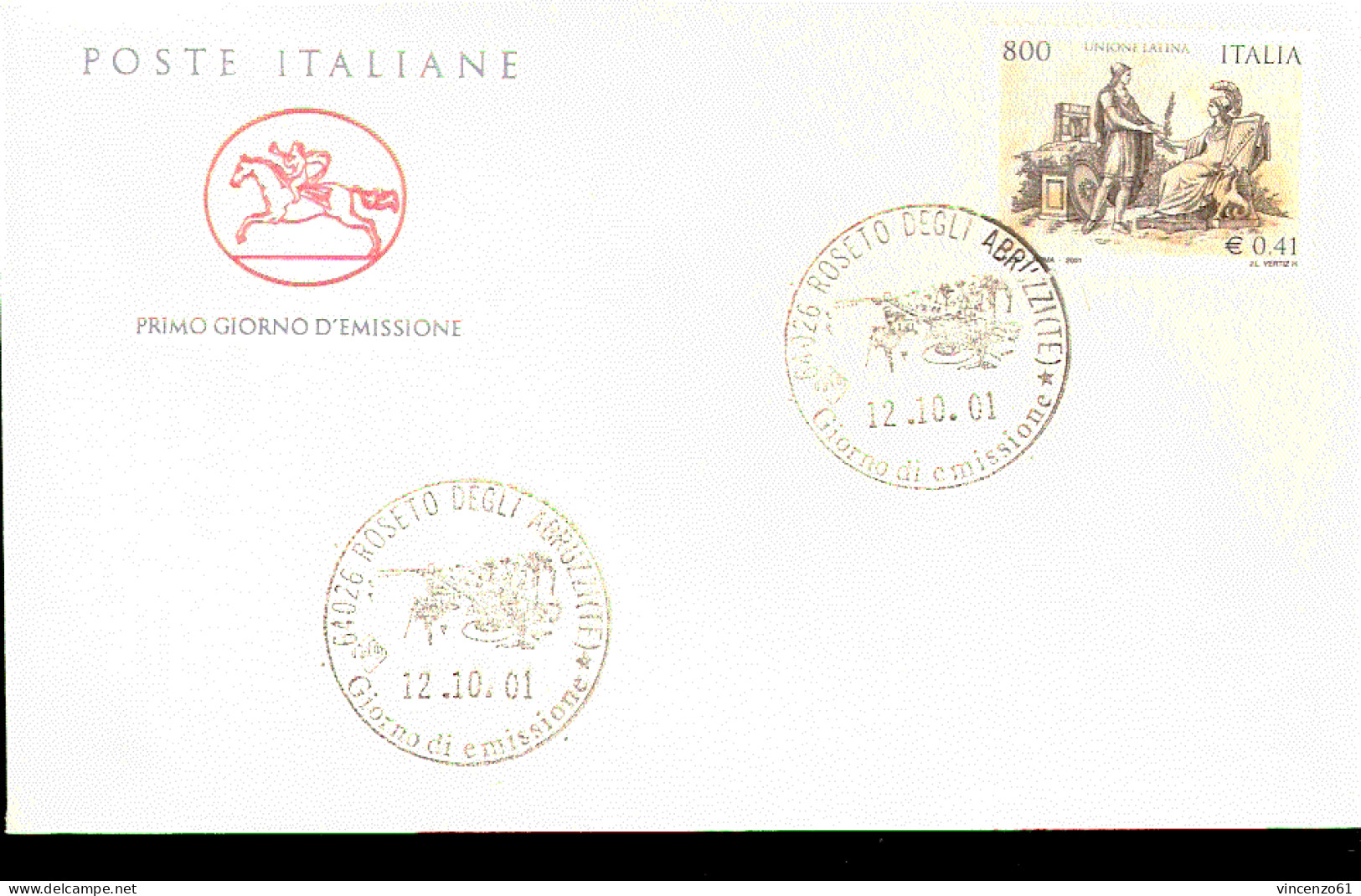 2001 ANNULLO FDC  Unione Latina. - Autres & Non Classés