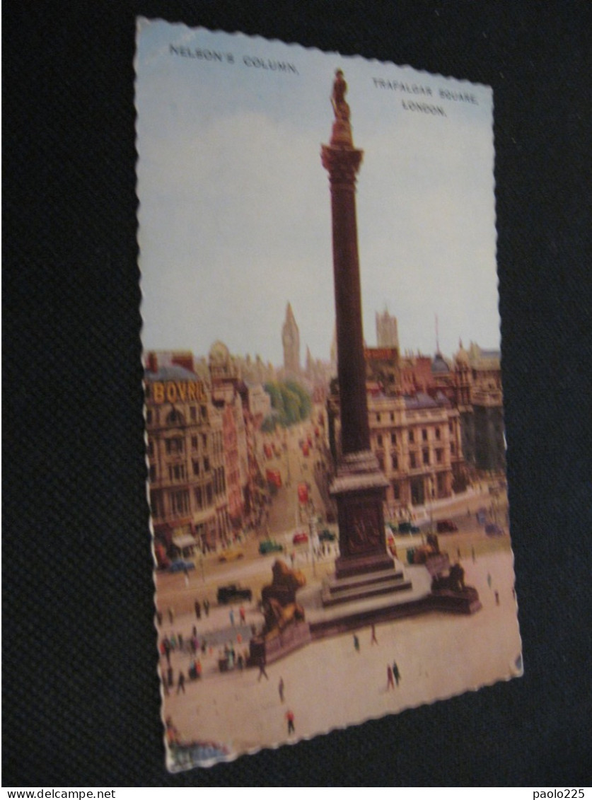 LONDRA - TRAFALGAR SQUARE PICCOLA  COLORI VG 1960 - Trafalgar Square