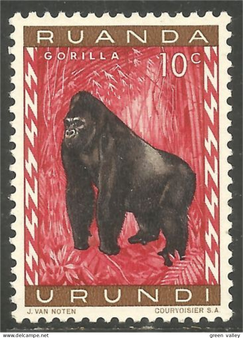 770 Ruanda Singe Monkey Affe Scimmia Gorille Gorilla Aap Mono MH * Neuf (RUA-43c) - Gorillas