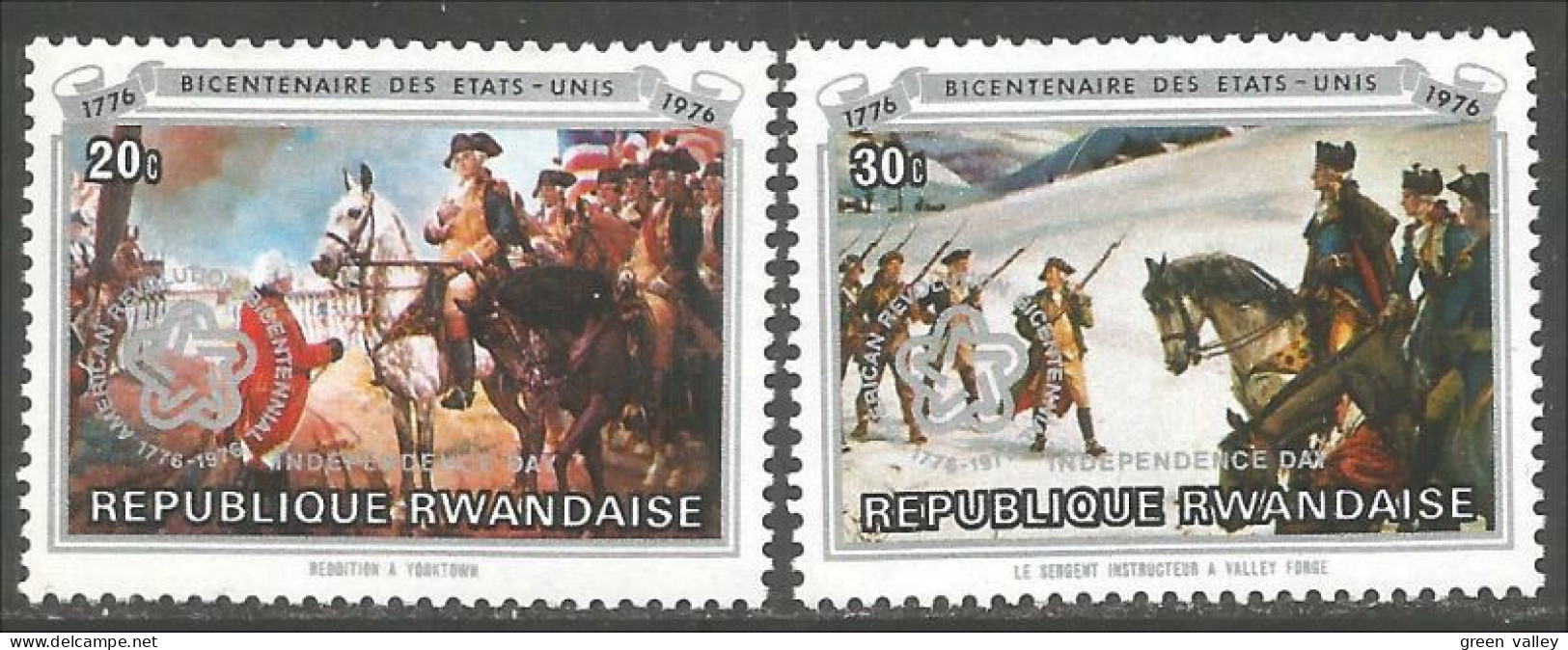 777 Rwanda American Bicentennial Independence Day Surcharge MNH ** Neuf SC (RWA-193) - Indépendance USA