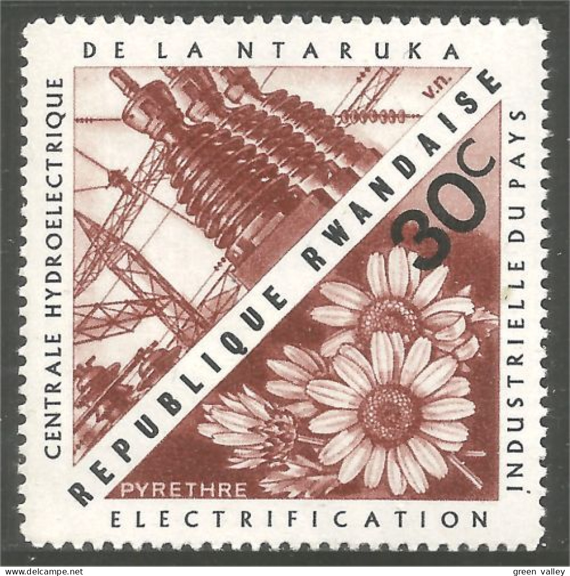 777 Rwanda Ntakura Hydroelectric Pyrethre Chysanthemum Flower MNH ** Neuf SC (RWA-173) - Electricity