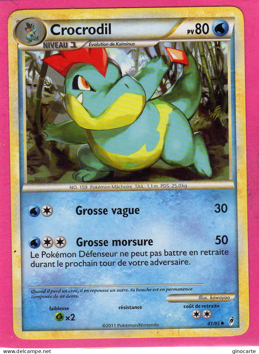 Carte Pokemon Francaise 2011 Noir Et Blanc Appel Legende 41/95 Crocrodil 80pv Bon Etat - Noir & Blanc