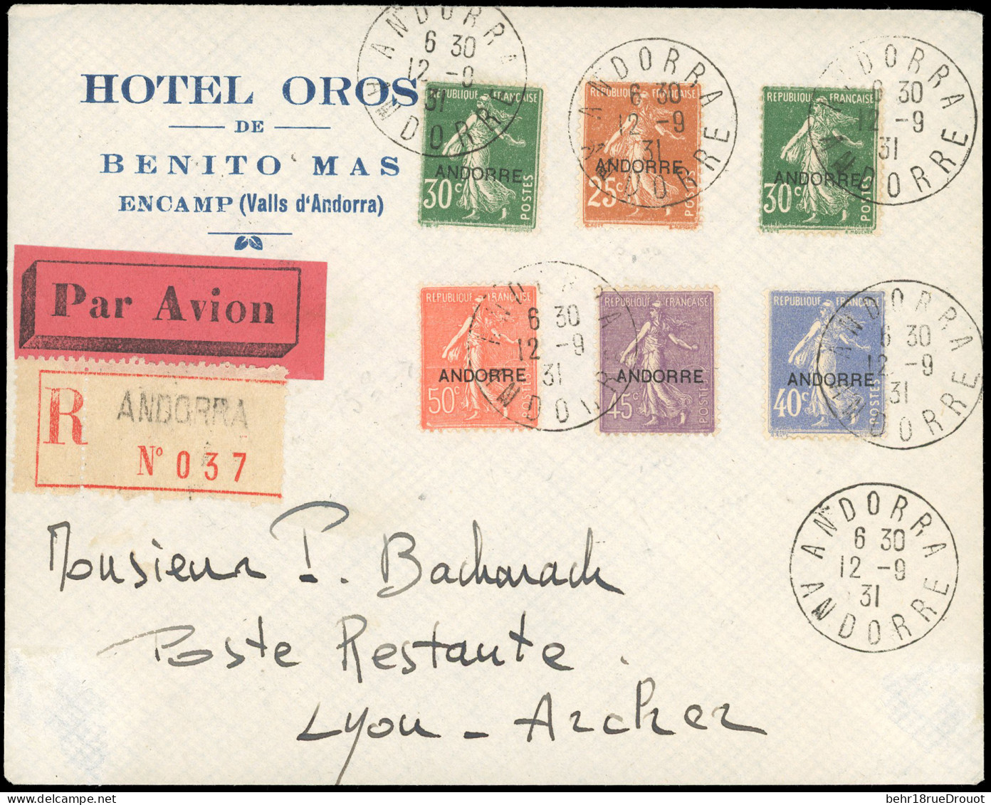 Obl. 9 + 10x2 + 11 + 14/15 - 25c. Jaune-brun + 30c. Vert X 2 + 40c. Outremer + 45c. Lilas + 50c. Rouge Semeuse, Obl. S/l - Other & Unclassified