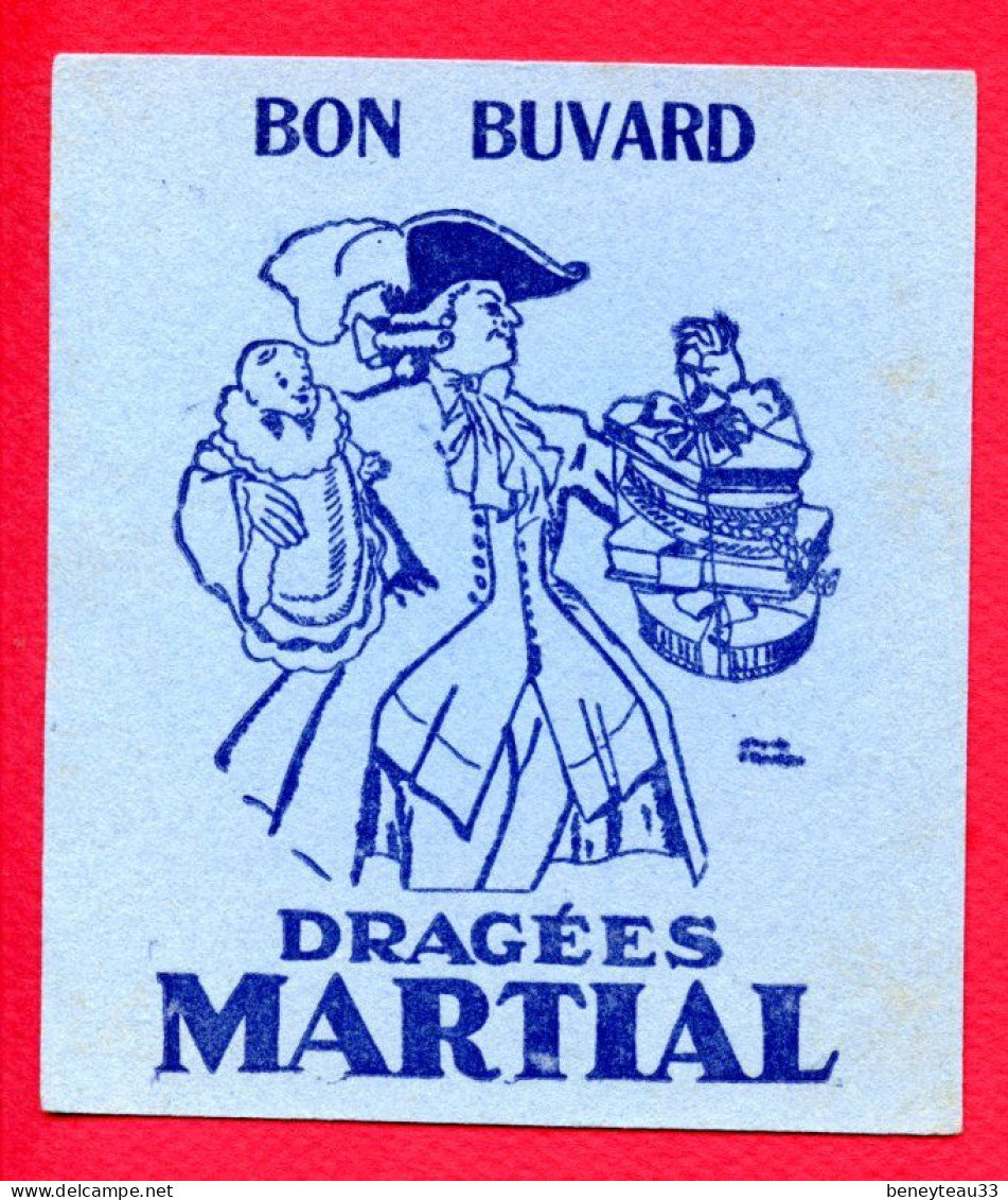 BUVARDS (Réf : BUV 032) BON BUVARD DRAGÉES MARTIAL - Süssigkeiten & Kuchen