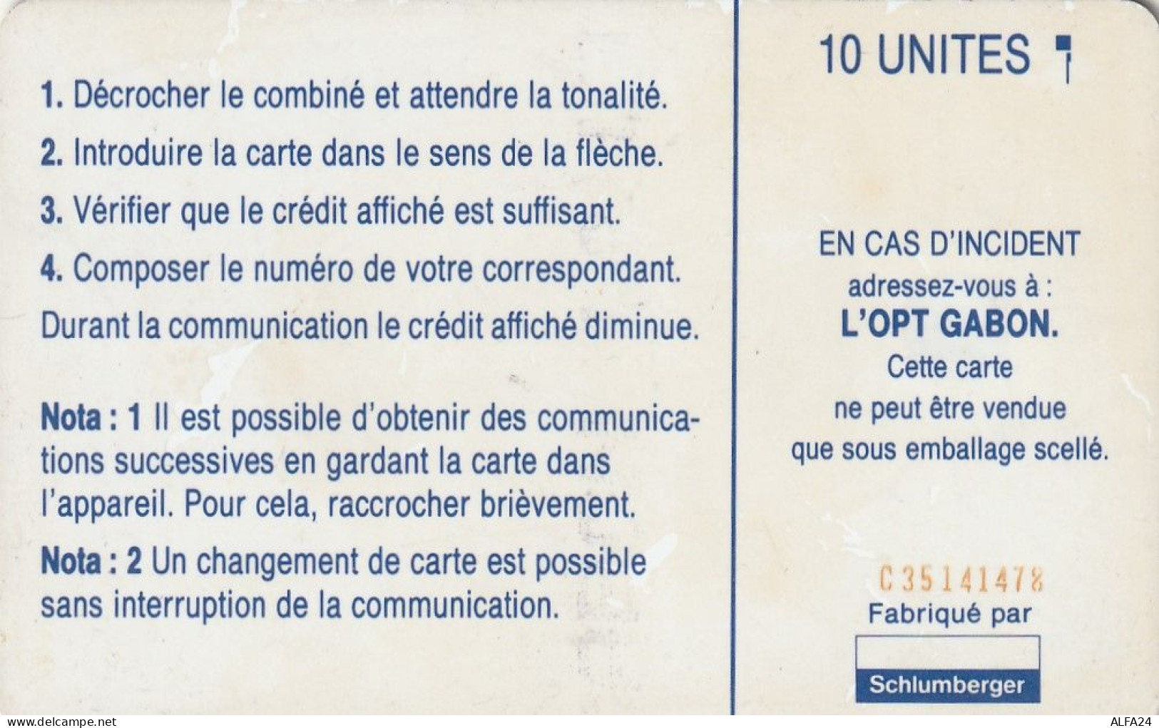 PHONE CARD GABON  (E49.37.5 - Gabon