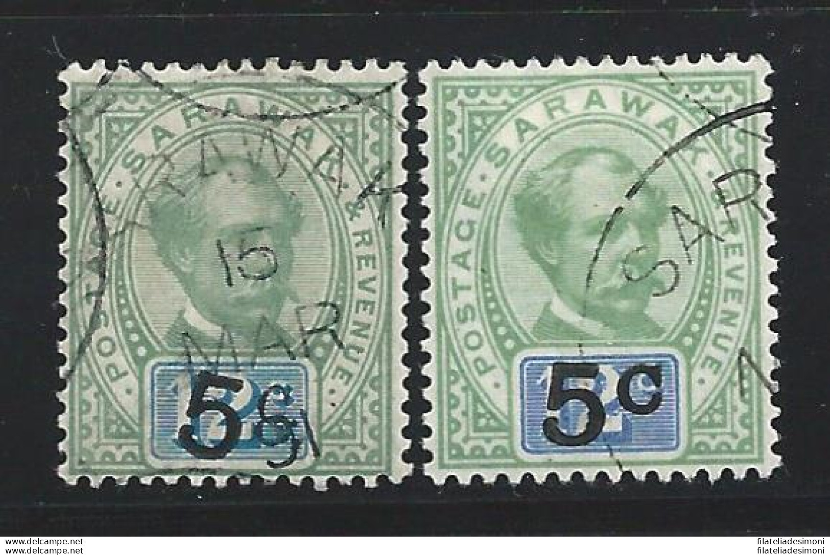 1891 SARAWAK - SG N° 25-26a  2 Valori Sovrastampati USATI Firma E.Diena - Other & Unclassified