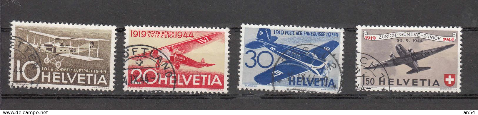 1944  PA   N° F37 à F40  OBLITERES    COTE 40.00   CATALOGUE   SBK - Usados