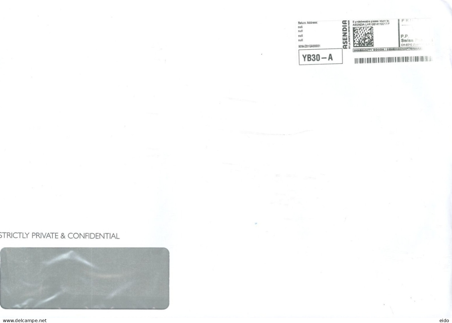 SWITZERLAND - 2024 - POSTAL FRANKING MACHINE LABEL COVER TO DUBAI.. - Brieven En Documenten