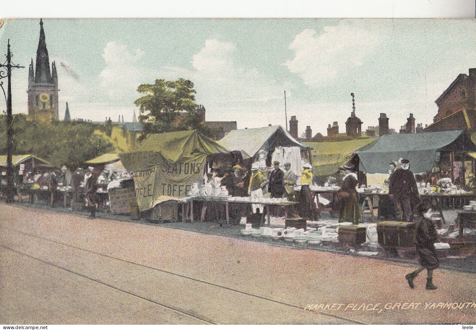 CN97. Vintage Postcard. Market Place, Great Yarmouth, Norfolk - Great Yarmouth