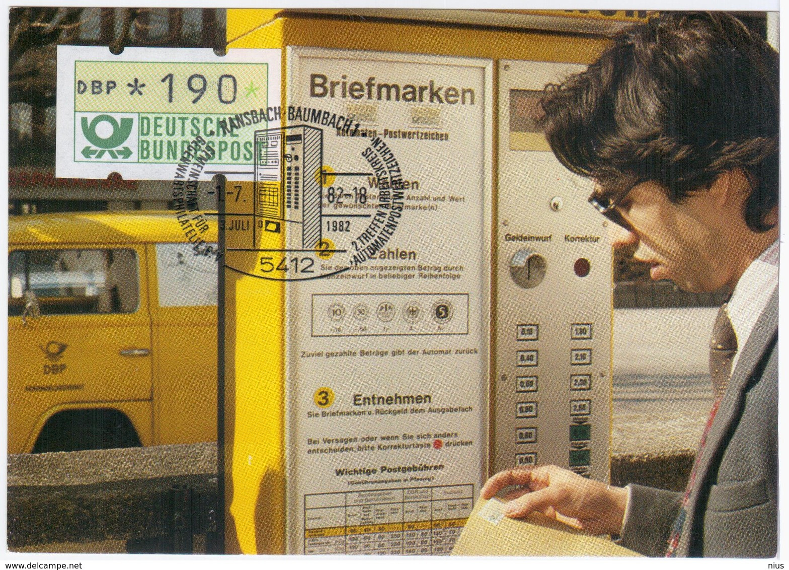 Germany Deutschland 1982 Maximum Card, Automaten Postwertzeichen, Vending Machine Postage, Post Mail, Ransbach-Baumbach - 1981-2000