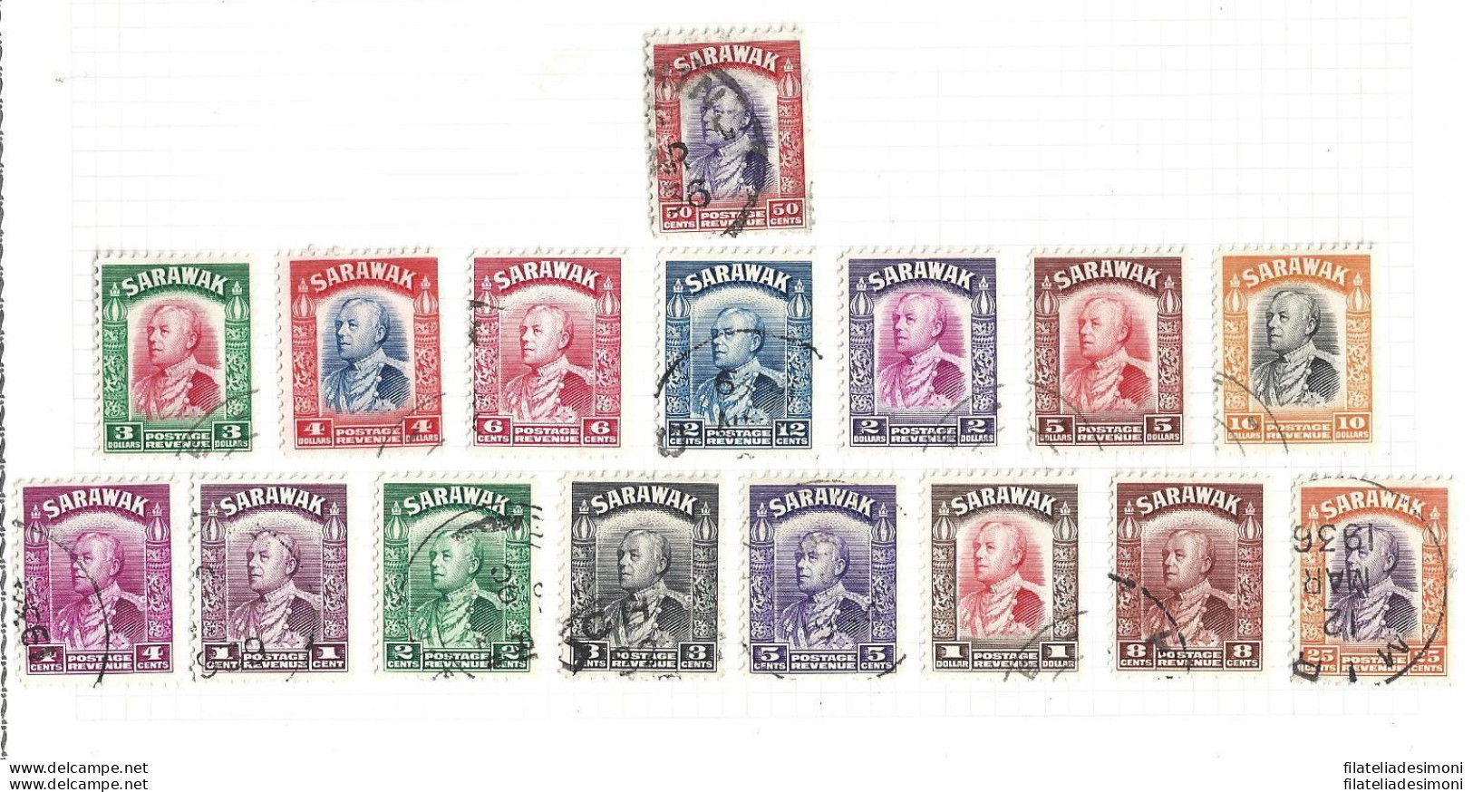 1934-41 SARAWAK - SG N° 120/125  6 Valori In Dollari  USATI - Andere & Zonder Classificatie