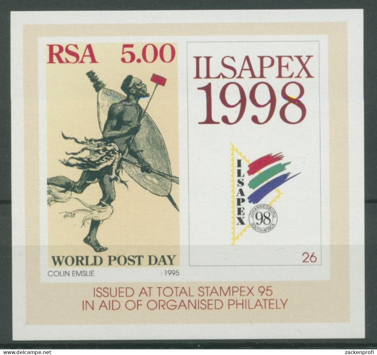Südafrika 1995 STAMPEX Afrikanischer Postläufer Block 39 Postfrisch (C24963) - Blokken & Velletjes