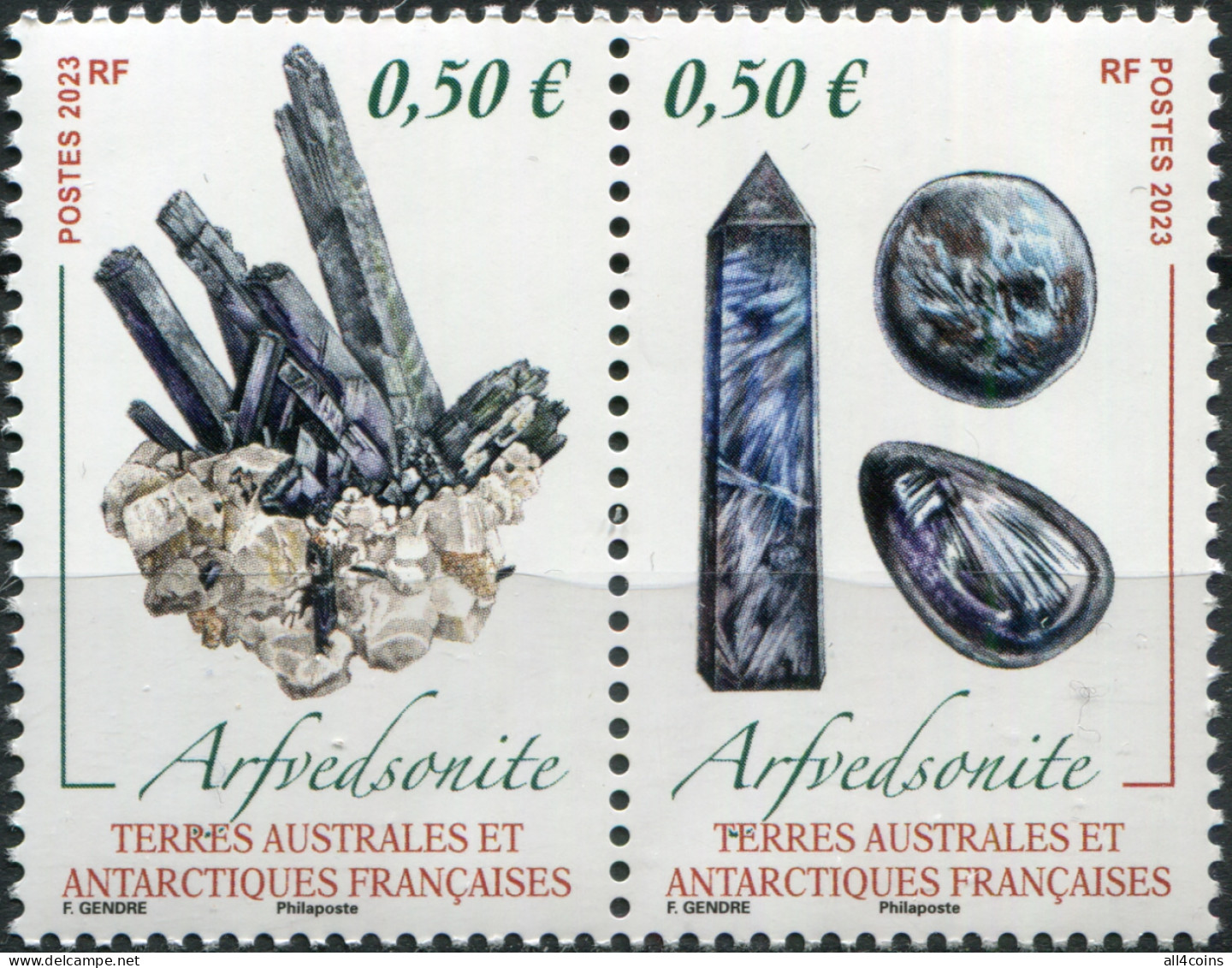 TAAF 2023. Minerals: Arfvedsonite (MNH OG) Block Of  Stamps - Unused Stamps