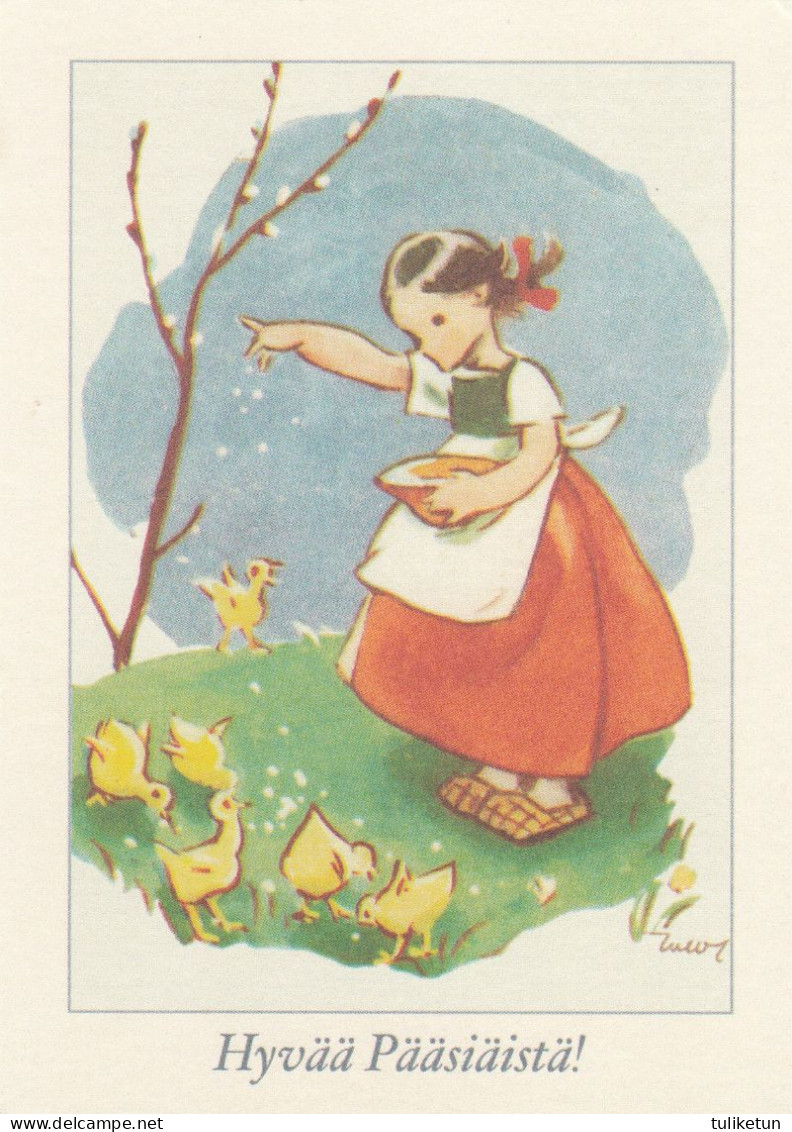 Postal Stationery - Girl Feeding Chicks - Happy Easter - Red Cross 2008 - Suomi Finland - Postage Paid - Ganzsachen