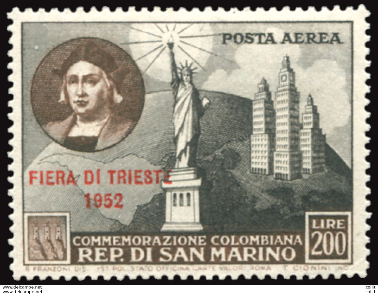 Colombo 200 L. Fiera Di Trieste 52 Posta Aerea - Unused Stamps