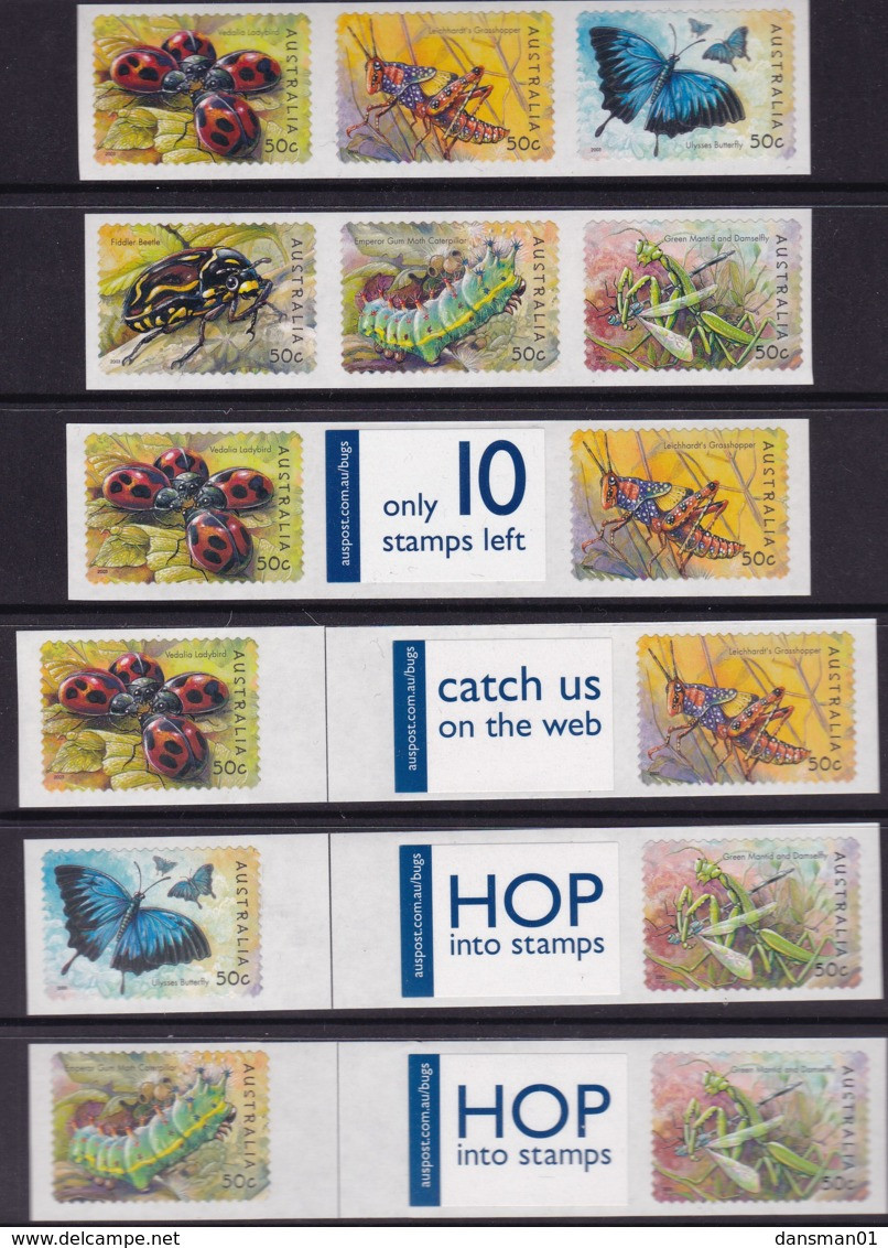 Australia 2003 Bugs & Butterflies Sc 2198a Mint Never Hinged Coil With Extras - Mint Stamps