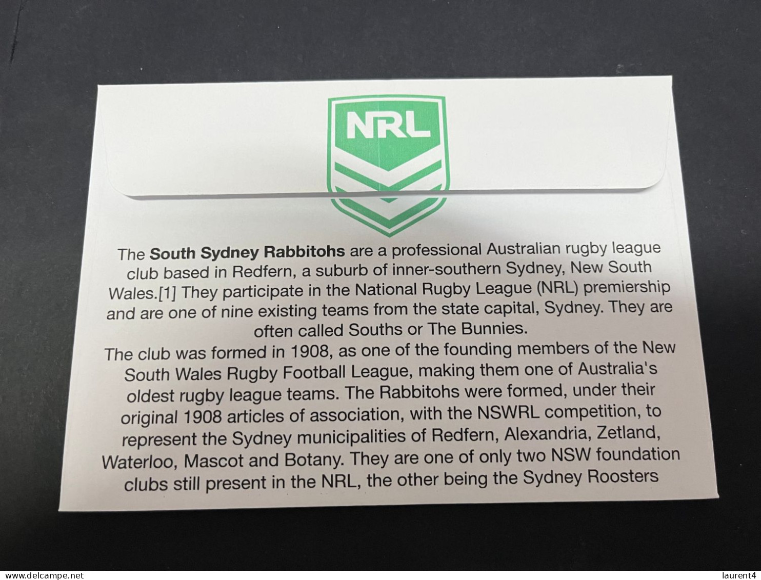 29-3-2024 (4 Y 23) Australian New $ 1.00 Coin (NRL South Sydney Rabbitohs) Released 28-3-2024 (1 X Coin On Cover) - Dollar