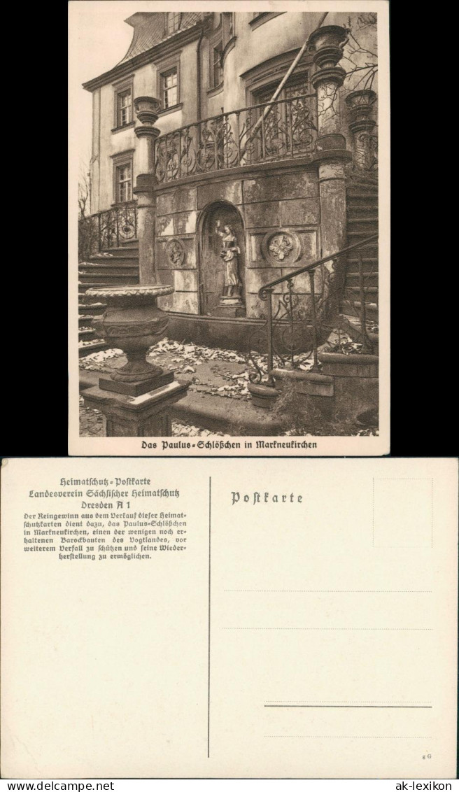 Ansichtskarte Markneukirchen Paulus Schlößchen Eingang 1928 - Markneukirchen