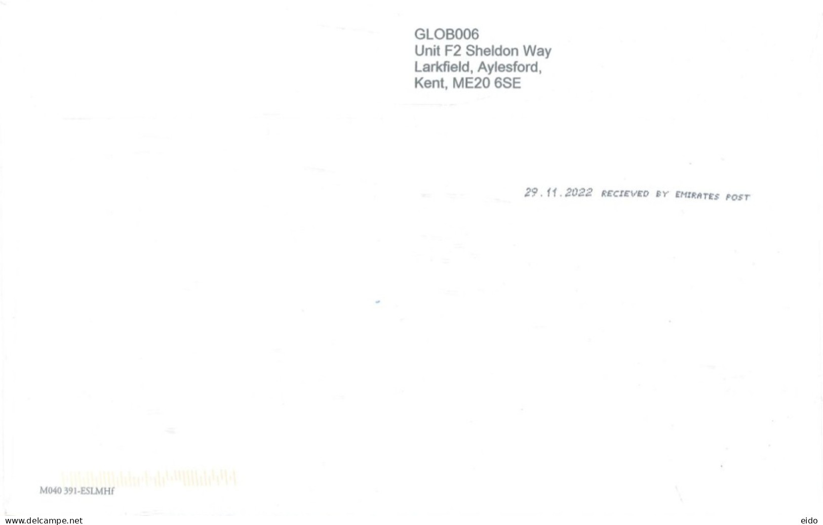 GREAT BRITAIN, 2022 - POSTAGE PAID COVER TO DUBAI. - Covers & Documents