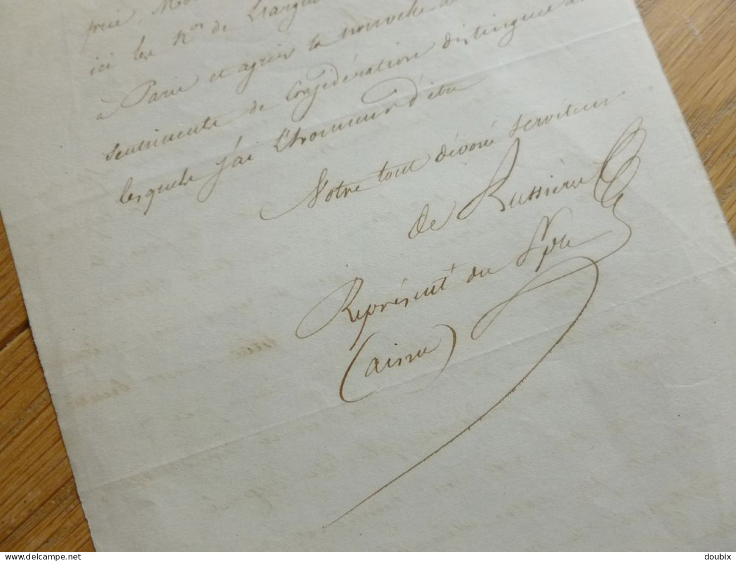 Charles BROCQUART DE BUSSIERES (1791-1853) Député REIMS (Marne) & SOISSONS (Aisne) AUTOGRAPH - Historische Personen