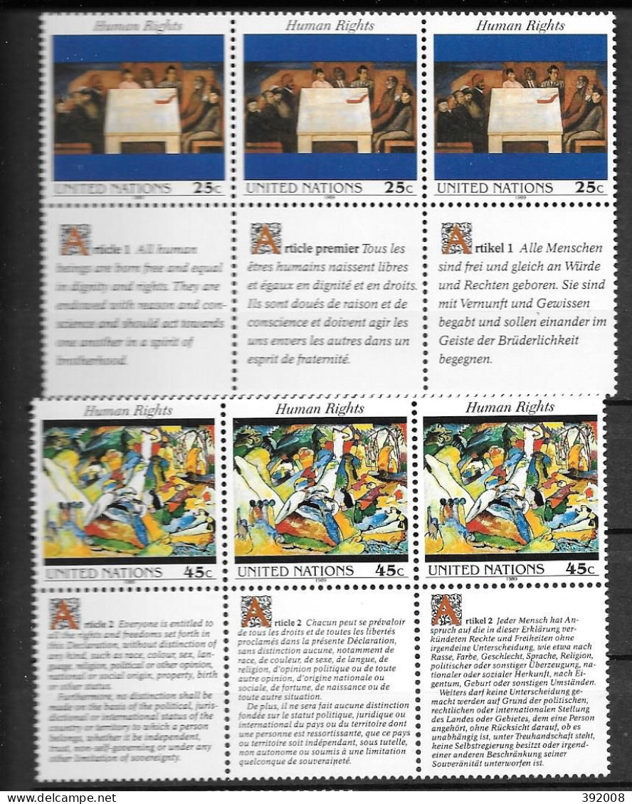 1989 - 563 à 568 **MNH - Déclaration Universelle Des Droits De L'homme - 2 - Neufs