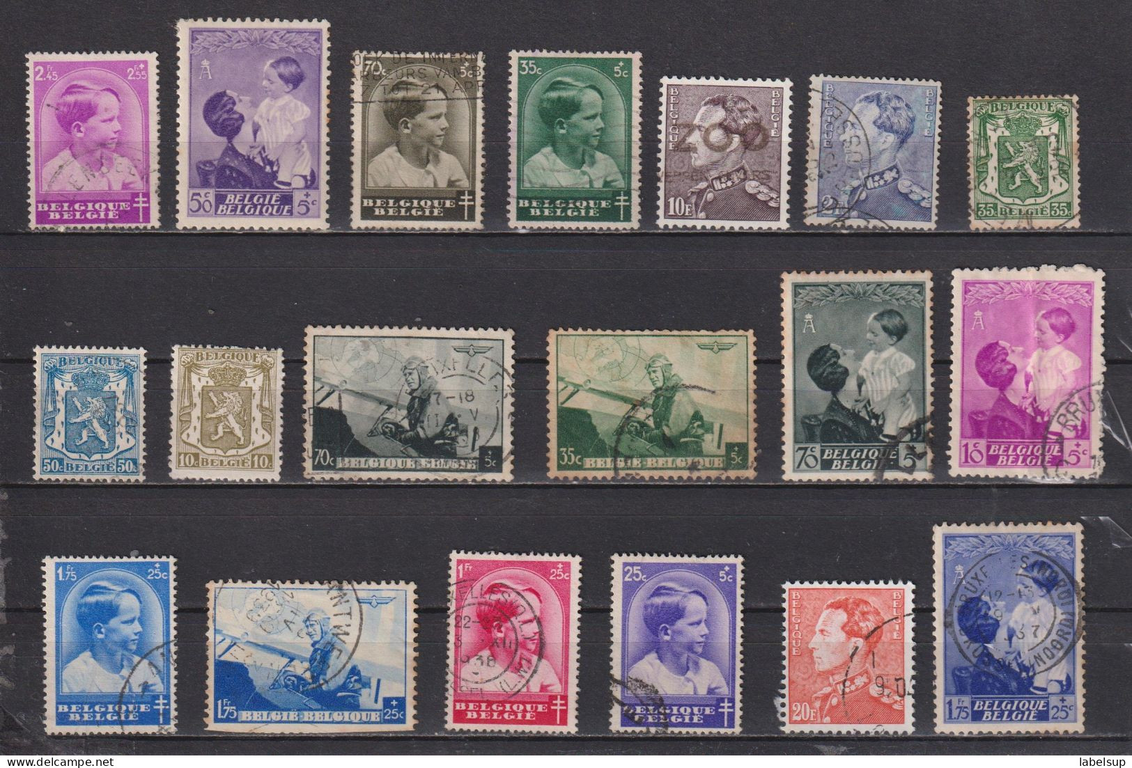 Lot De Timbres Oblitérés De Belgique De 1937 1938 - Andere & Zonder Classificatie